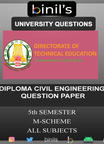 DOTE University Diploma civil engineering 5th sem question papers pdf