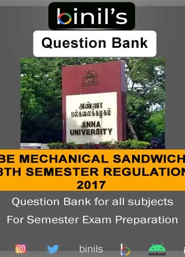 Anna university B.E 8th sem Question Bank reg-17