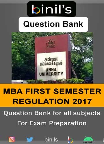 Anna University 1st Sem MBA Question Bank Reg-2017