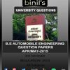 Anna University Automobile Question Papers 3rd Sem Apr/May 2015