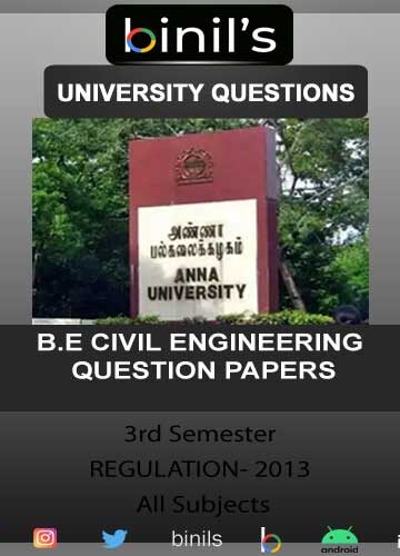 Anna University Civil 3rd Semester B.E Question Paper for Regulation 2013