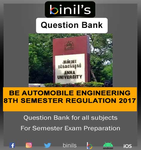 Anna University B.E 8th sem Question Bank reg-2017