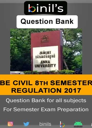 Anna university BE 8th sem Question bank reg-17