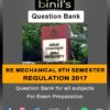 mechanical question bank 8th sem reg-2017