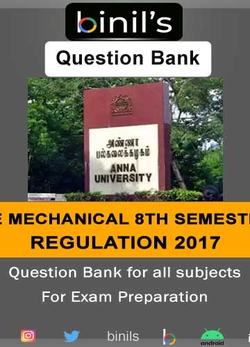 mechanical question bank 8th sem reg-2017