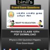 12 Physics Question Paper 2020 Free Download For Public Exam - binils