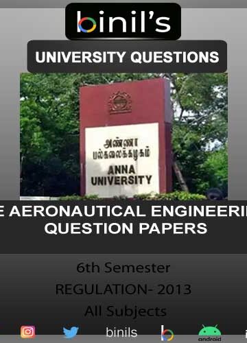 Aeronautical Engineering Questions 6th Semester Reg-2013