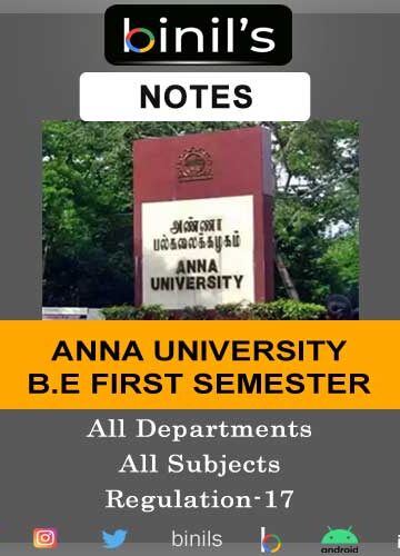 Anna University 1st Sem Notes Regulation 2017