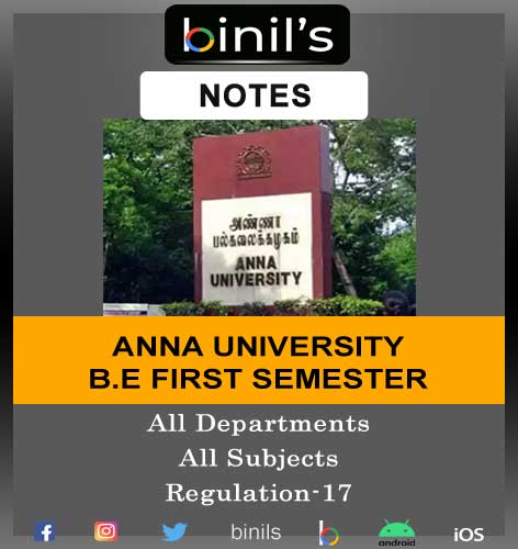 Anna University 1st Sem Notes Regulation 2017