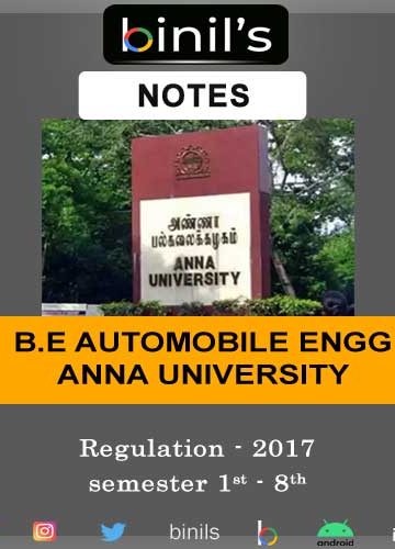 Anna University Automobile Notes Reg-17