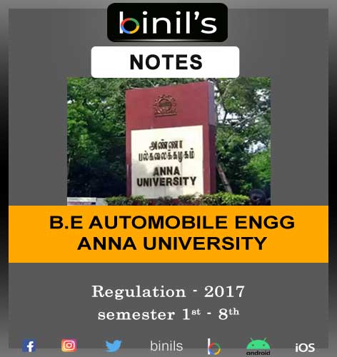 Anna University Automobile Notes Reg-17