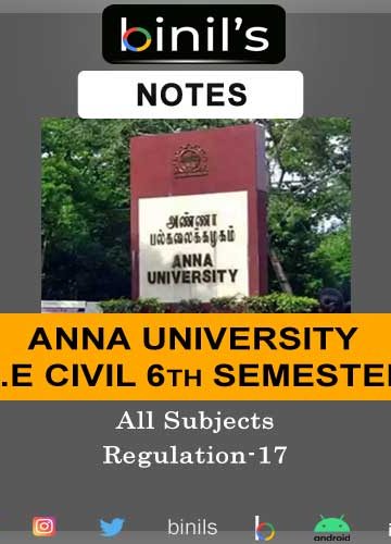 Anna University Civil 6th Sem Notes