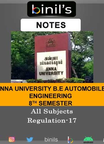 Anna University 8th Sem Automobile Notes