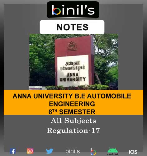 Anna University 8th Sem Automobile Notes