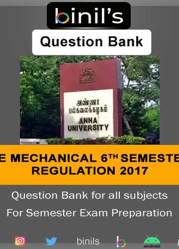 BE Question Bank Mechanical 6th Sem