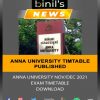 Anna University Exam Timetable 2021