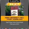 Anna University Semester exam hall ticket