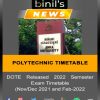 polytechnic timetable released