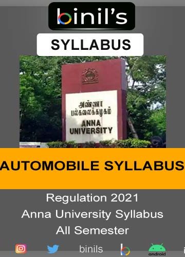 anna university Reg 2021 Automobile syllabus