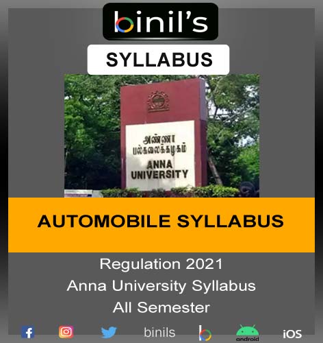 anna university Reg 2021 Automobile syllabus