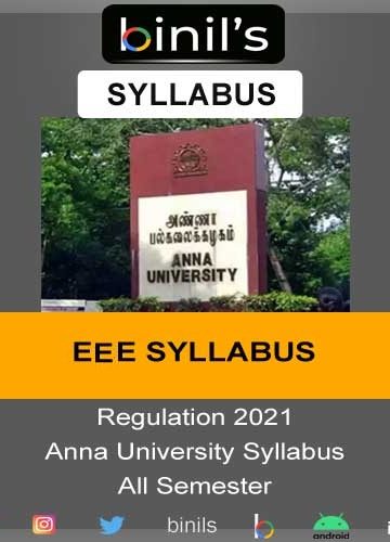 Anna University Reg 2021 EEE Syllabus