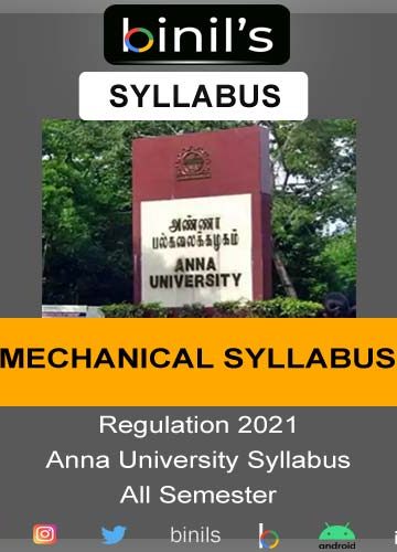 anna university Reg 2021 mechanical syllabus