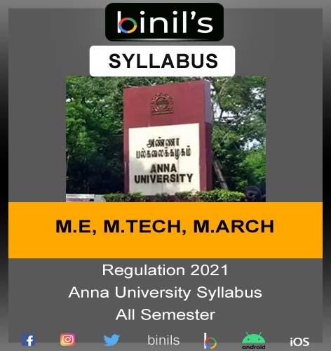 Anna University M.E, M.Tech, M.Arch Syllabus PDF download