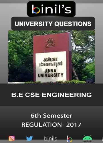 Anna University April 2021 Reg-2017 CSE 6th Sem Question paper Download