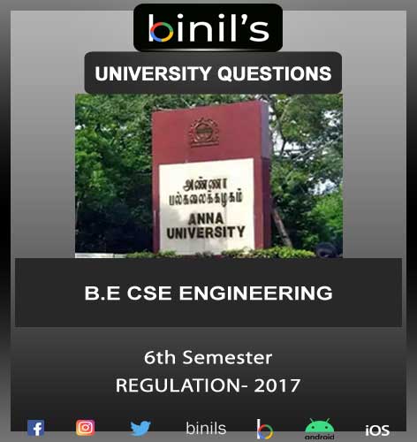 Anna University April 2021 Reg-2017 CSE 6th Sem Question paper Download