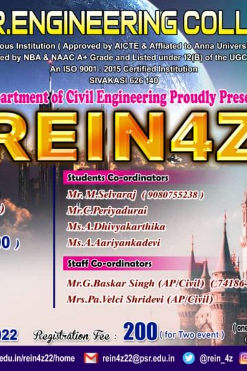 rein4z technical symposium at psr engineering college