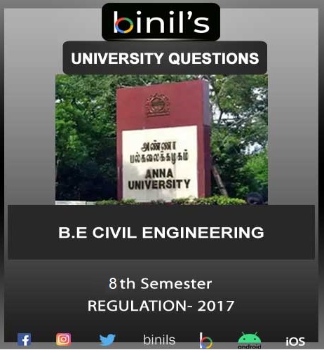 anna university civil 8th semester important questions