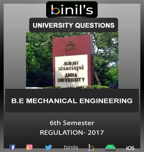 Anna University April 2021 Reg-2017 Mechanical 6th Sem Question paper Download