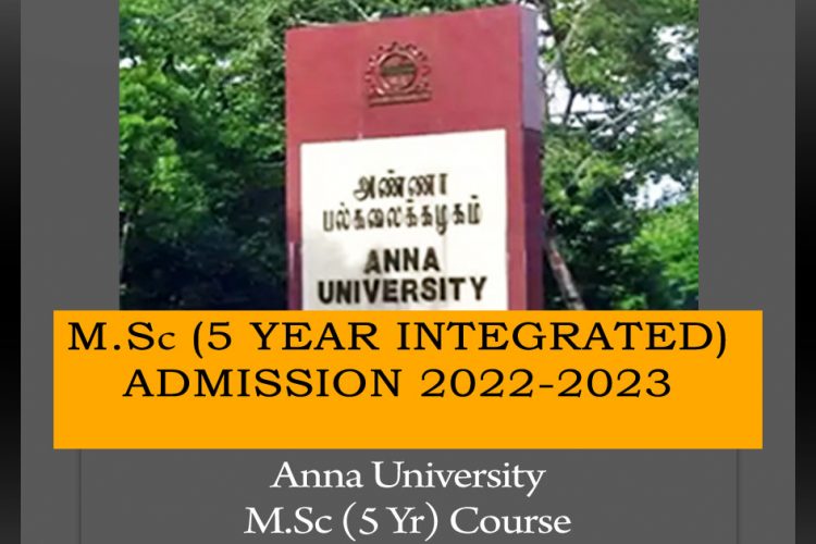 Anna University M.Sc Admission 2022-23