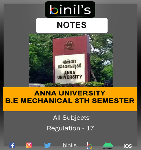 B.E Mechanical 8th sem reg-17 notes