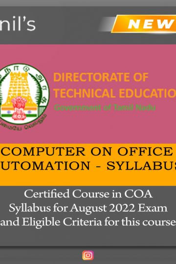 TNDTE -COA course syllabus 2022