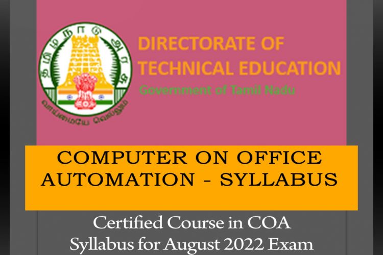 TNDTE -COA course syllabus 2022