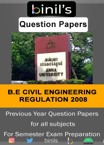 Civil Engineering Reg-2008 Question Papers