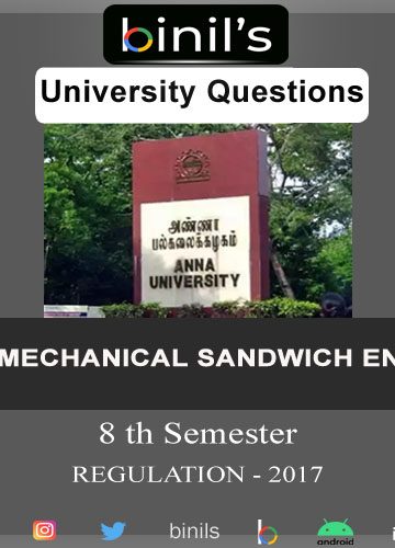 university question Mechanical Sandwitch 8th sem