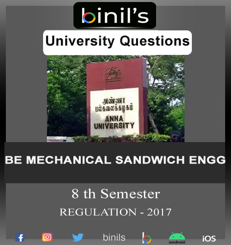 university question Mechanical Sandwitch 8th sem