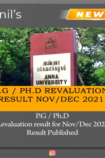 P.G / PhD Revaluation Result Nov-Dec 2021