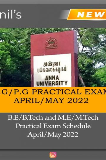 U.G / P.G Practical Exam Schedule 2022