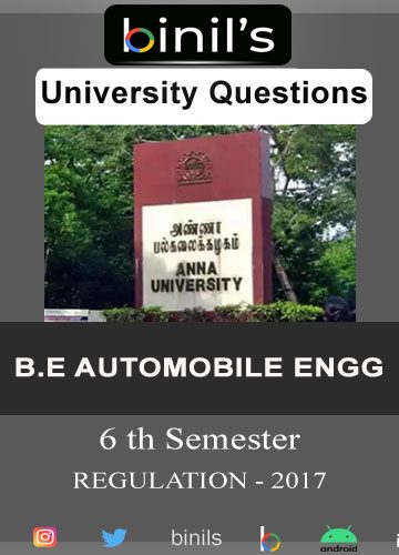 automobile 6th sem Reg -17 old questions