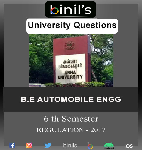 automobile 6th sem Reg -17 old questions