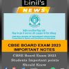 CBSE Board Exam 2023; Important points for Students.