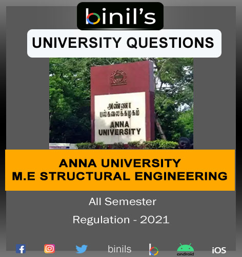 M .E Structural Engineering reg-2021 question papers