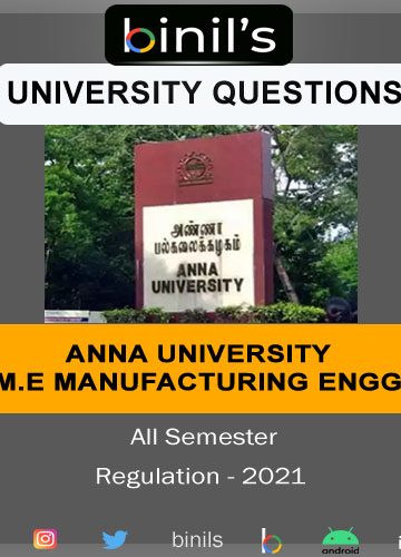 M.E Manufacturing reg-2021 question papers