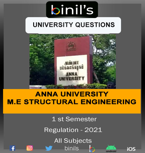 M.E structural 1st sem question papers reg- 2021