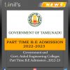 Part Time B.E Admission 2022-23