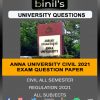 CIVIL reg- 2021 university question paper