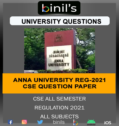 Anna University CSE Previous Year Question Paper Reg 2021